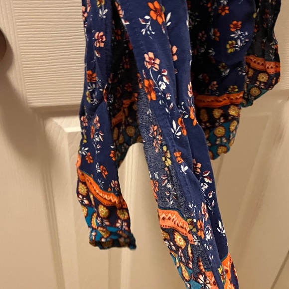 Umgee Orange and Navy Patterned Maxi Dress - Picture 9 of 10